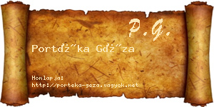 Portéka Géza névjegykártya